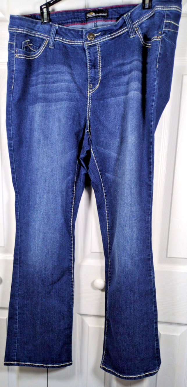 Royalty Jeans Womens 18W Plus Size Blue Wanna Betta Butt Bootcut Stretch Denim